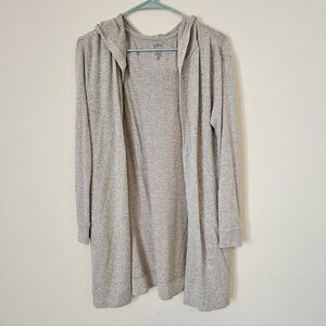 New York And Company Soho Beige Hooded Cardigan